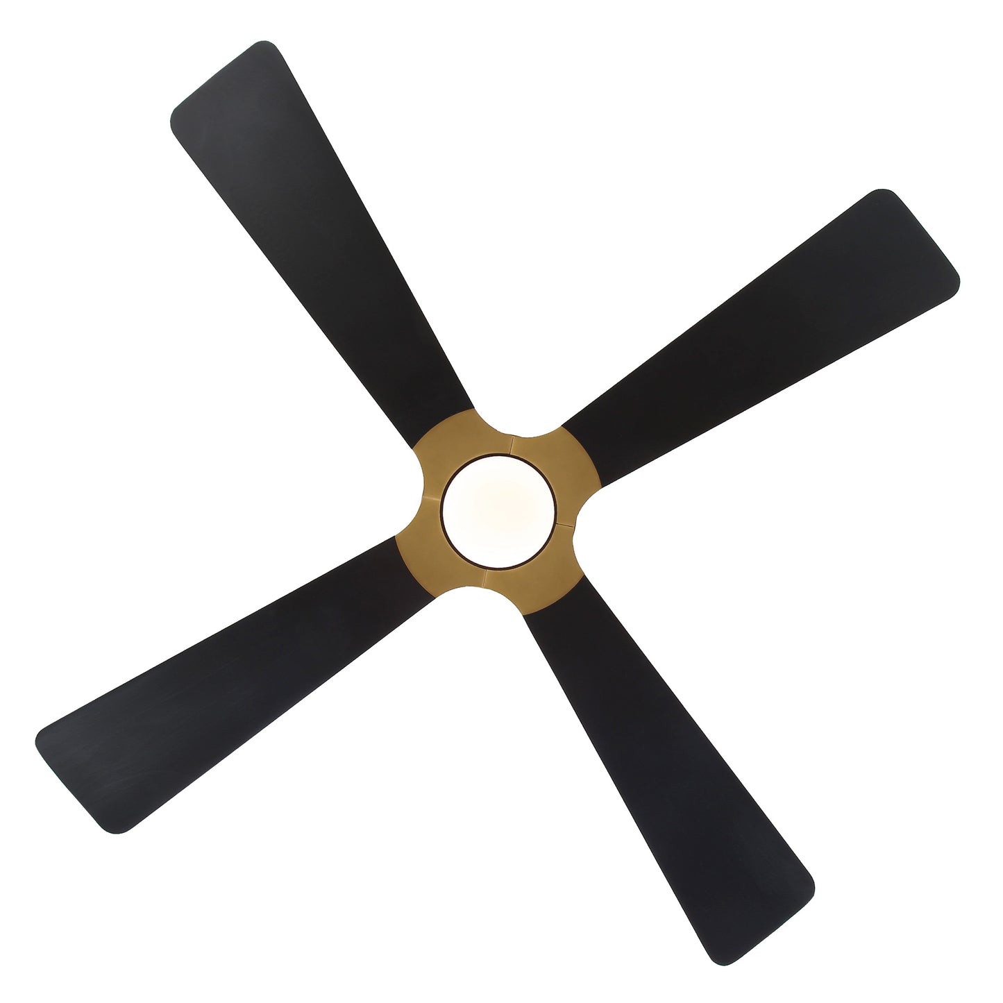 56" Gold & Black Ceiling Fan with Light & Remote – Modern 4-Blade, Quiet DC Motor