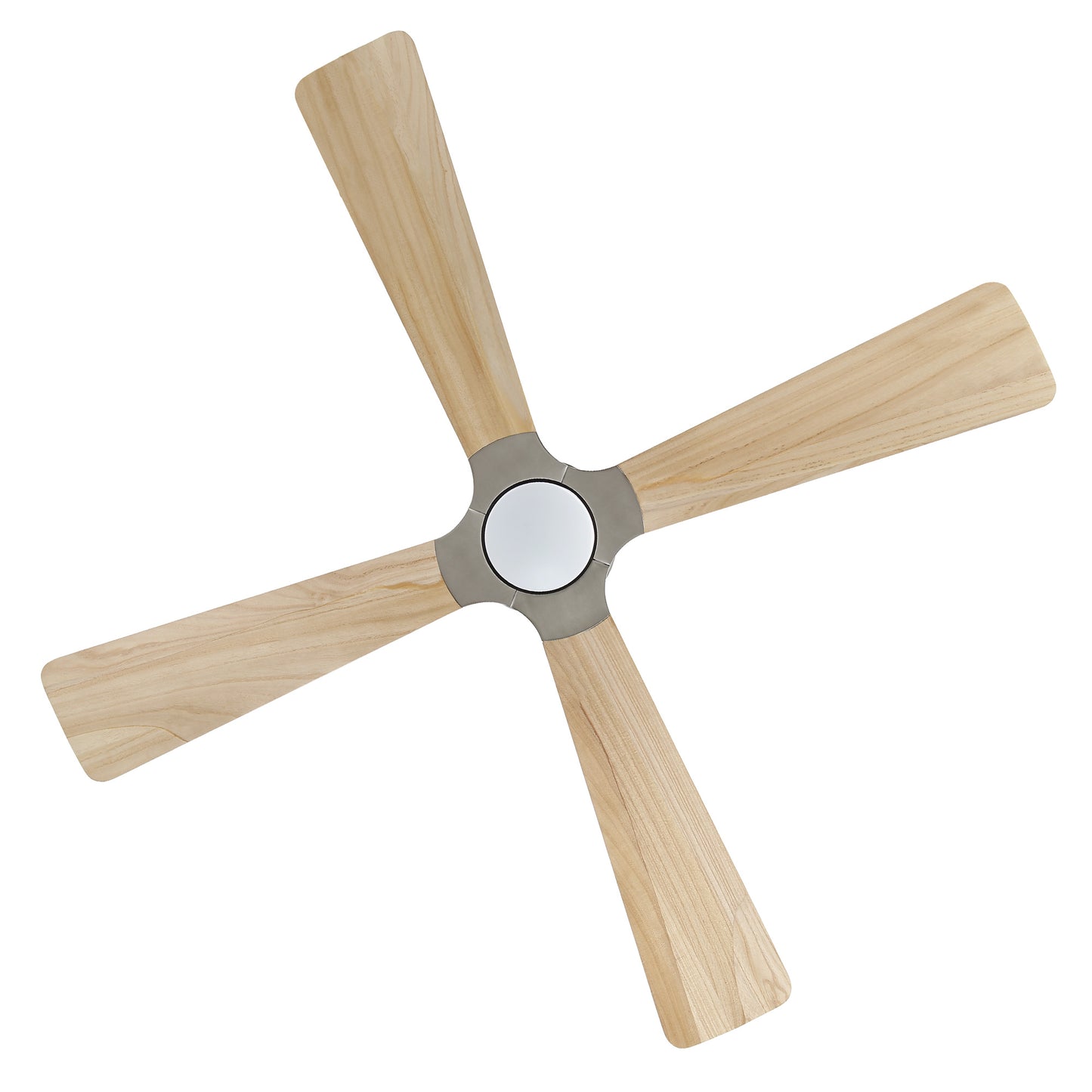 56" Chrome + Wood Ceiling Fan with Light & Remote – Modern 4-Blade, Quiet DC Motor