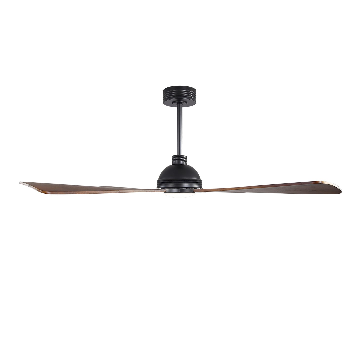 56" Black & Wood Ceiling Fan with Light & Remote – Modern 4-Blade, Quiet DC Motor