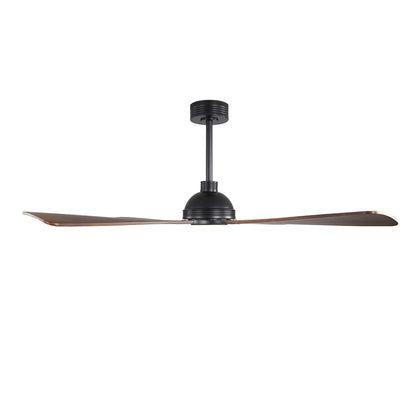 56" Black & Wood Ceiling Fan with Light & Remote – Modern 4-Blade, Quiet DC Motor