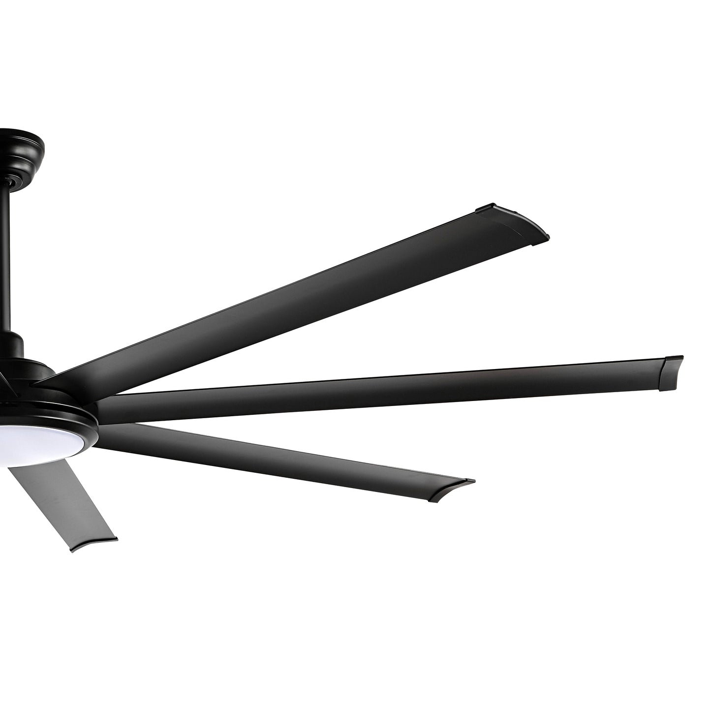 80" Matte Black Ceiling Fan with LED Light and Remote – 8-Blade Large Room Fan