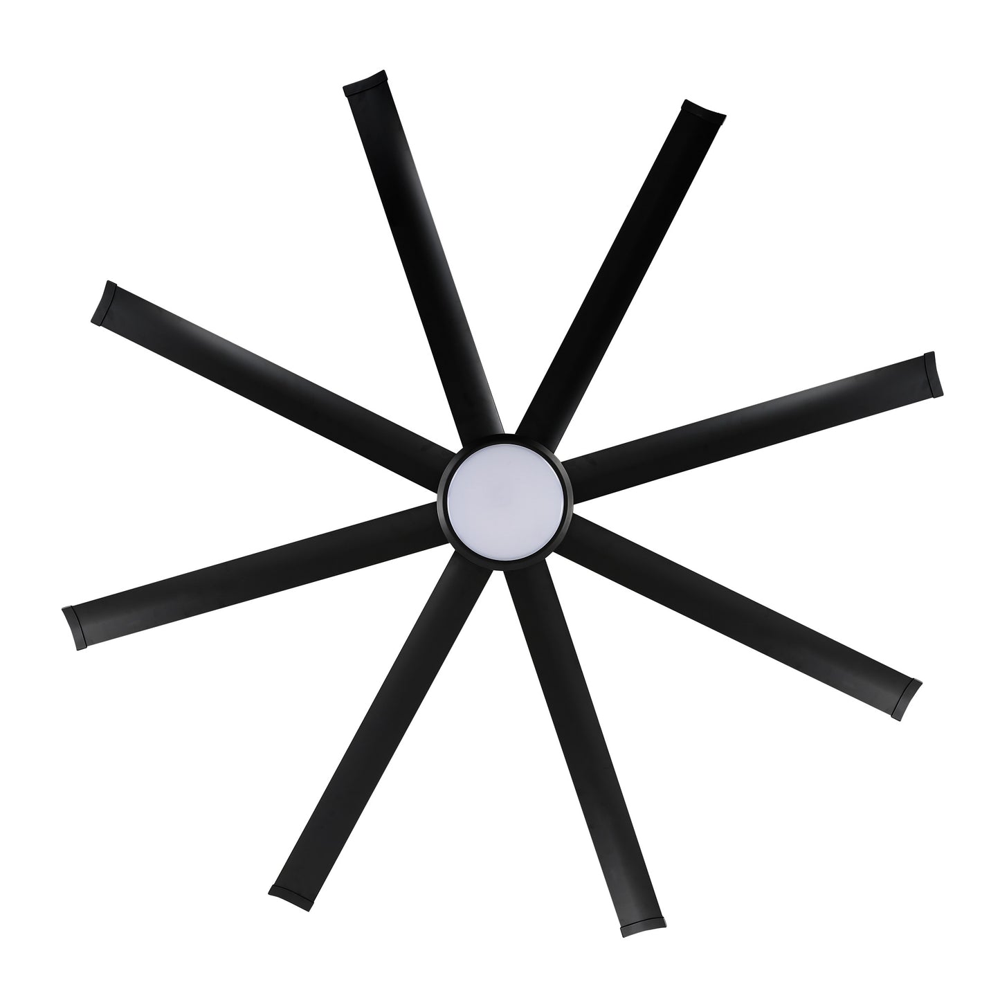 80" Matte Black Ceiling Fan with LED Light and Remote – 8-Blade Large Room Fan