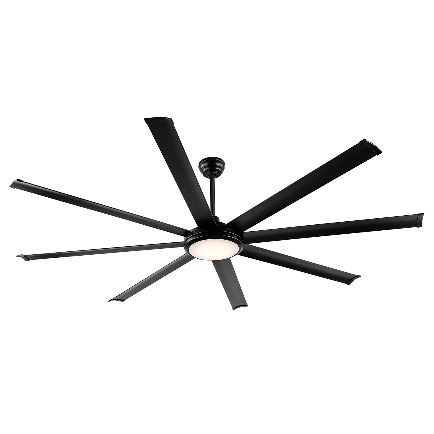 80" Matte Black Ceiling Fan with LED Light and Remote – 8-Blade Large Room Fan