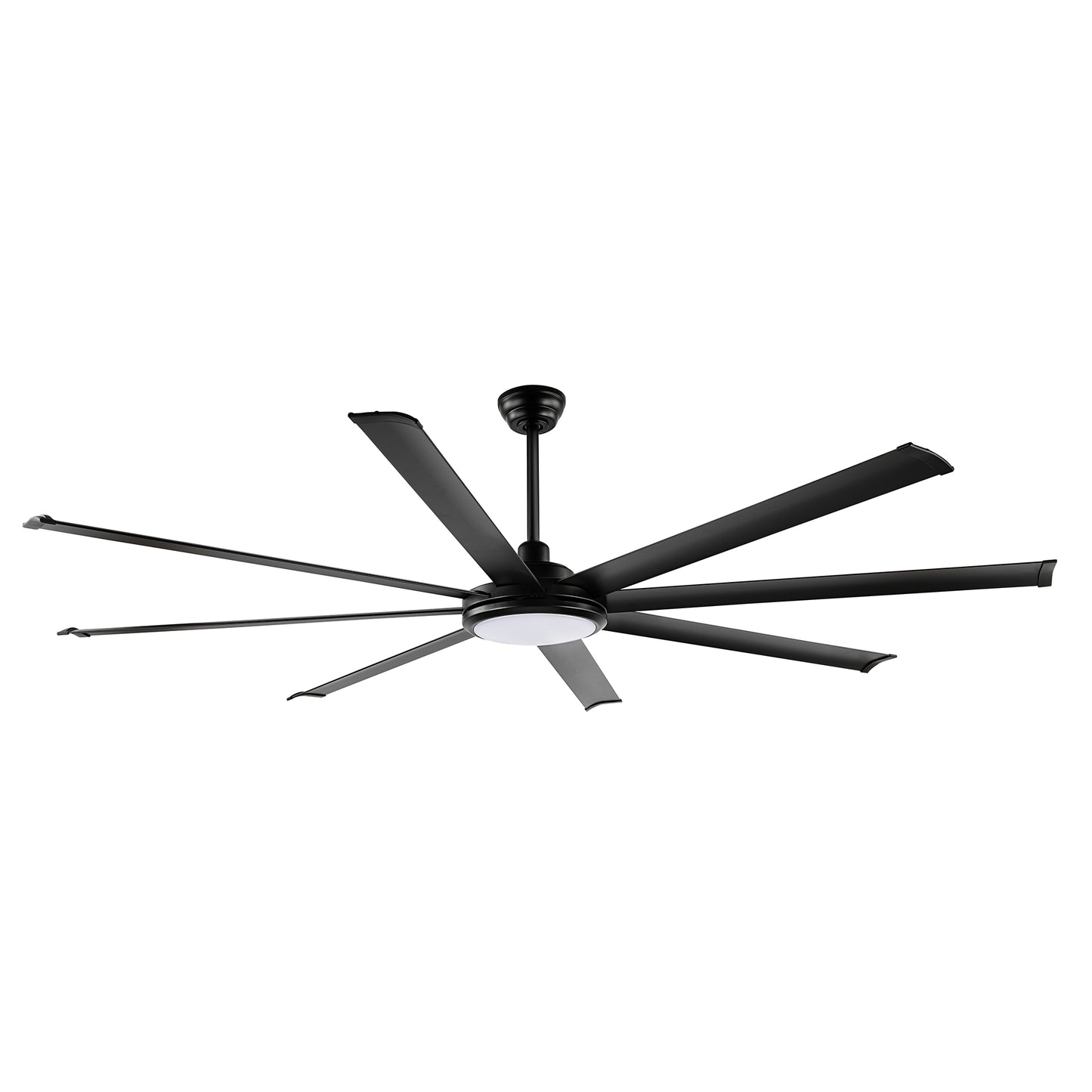 80" Matte Black Ceiling Fan with LED Light and Remote – 8-Blade Large Room Fan