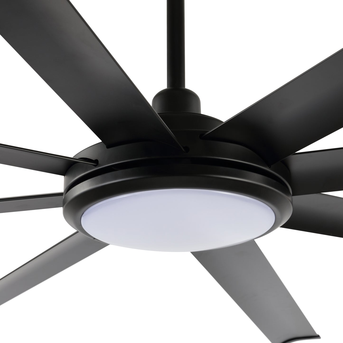 80" Matte Black Ceiling Fan with LED Light and Remote – 8-Blade Large Room Fan