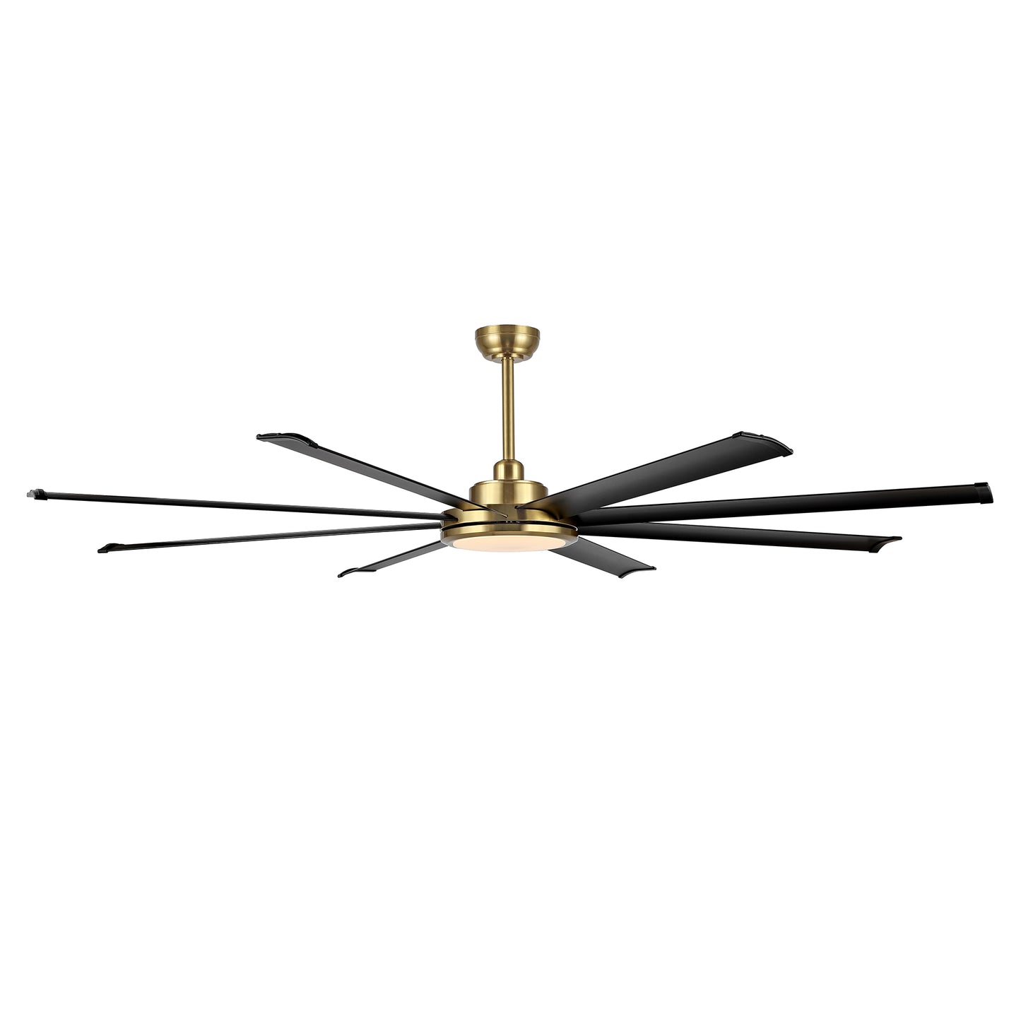 80" Gold and Black Ceiling Fan with LED Light and Remote – 8-Blade Large Room Fan