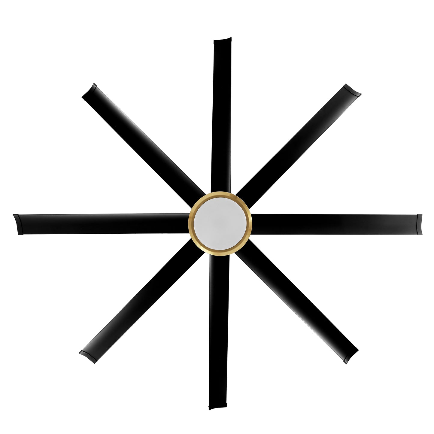 80" Gold and Black Ceiling Fan with LED Light and Remote – 8-Blade Large Room Fan