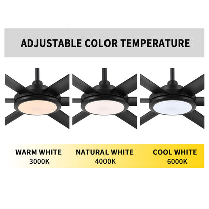 96" Matte Black Ceiling Fan with Light & Remote – Massive Modern DC Motor Fan
