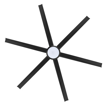 96" Matte Black Ceiling Fan with Light & Remote – Massive Modern DC Motor Fan