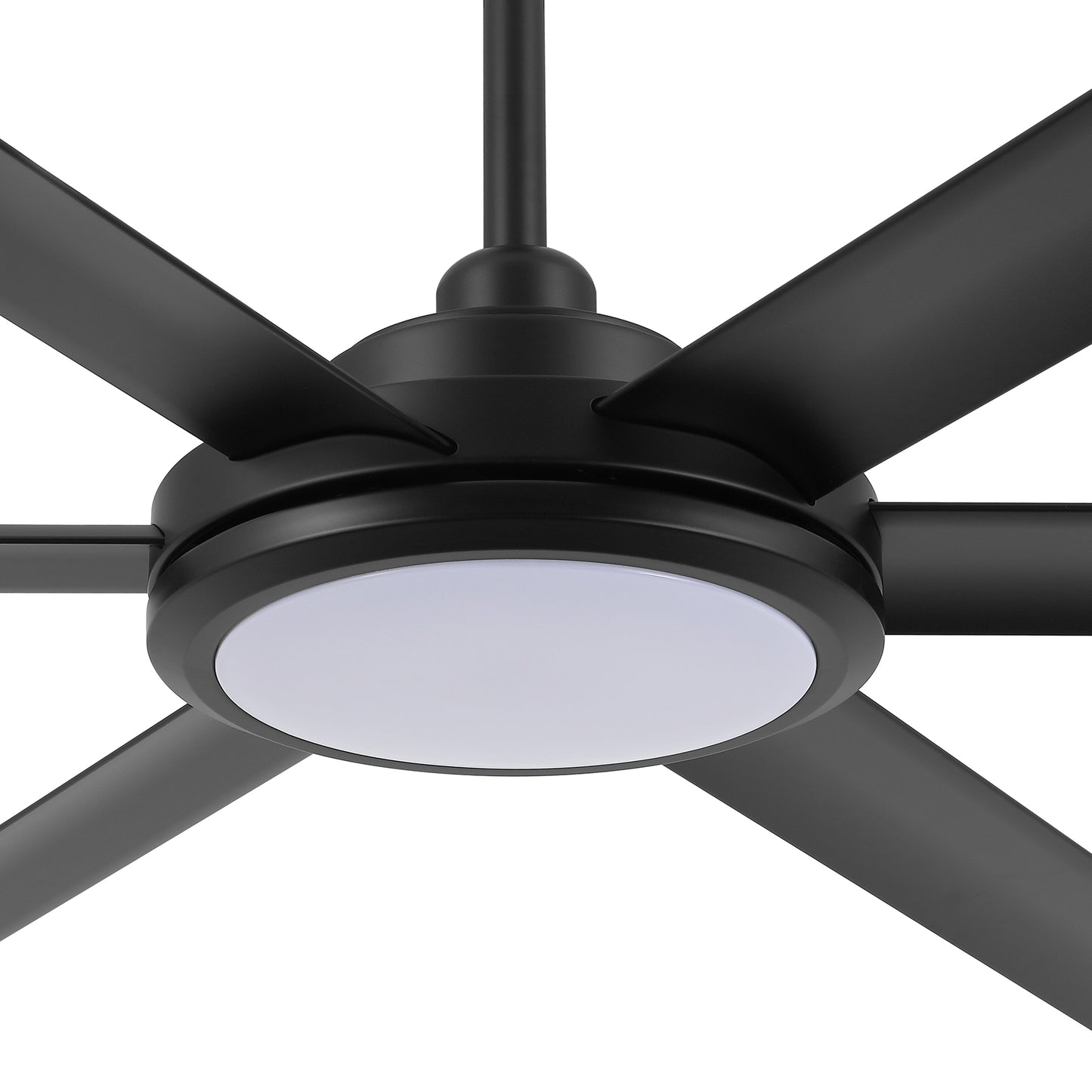 96" Matte Black Ceiling Fan with Light & Remote – Massive Modern DC Motor Fan