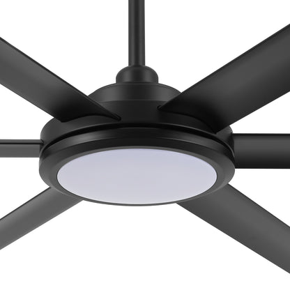 96" Matte Black Ceiling Fan with Light & Remote – Massive Modern DC Motor Fan