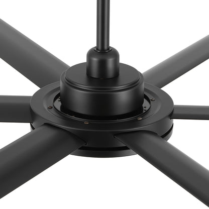 96" Matte Black Ceiling Fan with Light & Remote – Massive Modern DC Motor Fan