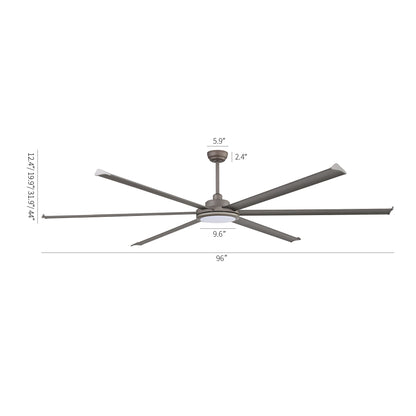 96" Charcoal Grey Ceiling Fan with Light & Remote – Massive Modern DC Motor Fan