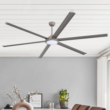 96" Charcoal Grey Ceiling Fan with Light & Remote – Massive Modern DC Motor Fan