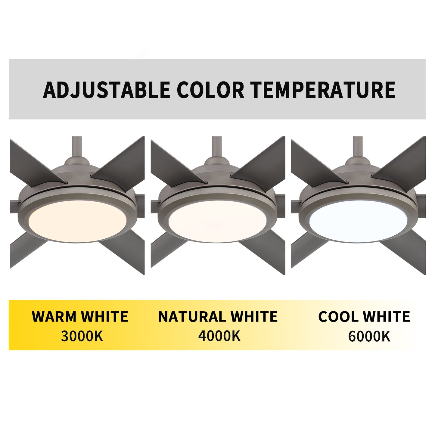 96" Charcoal Grey Ceiling Fan with Light & Remote – Massive Modern DC Motor Fan