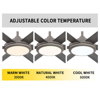 96" Charcoal Grey Ceiling Fan with Light & Remote – Massive Modern DC Motor Fan