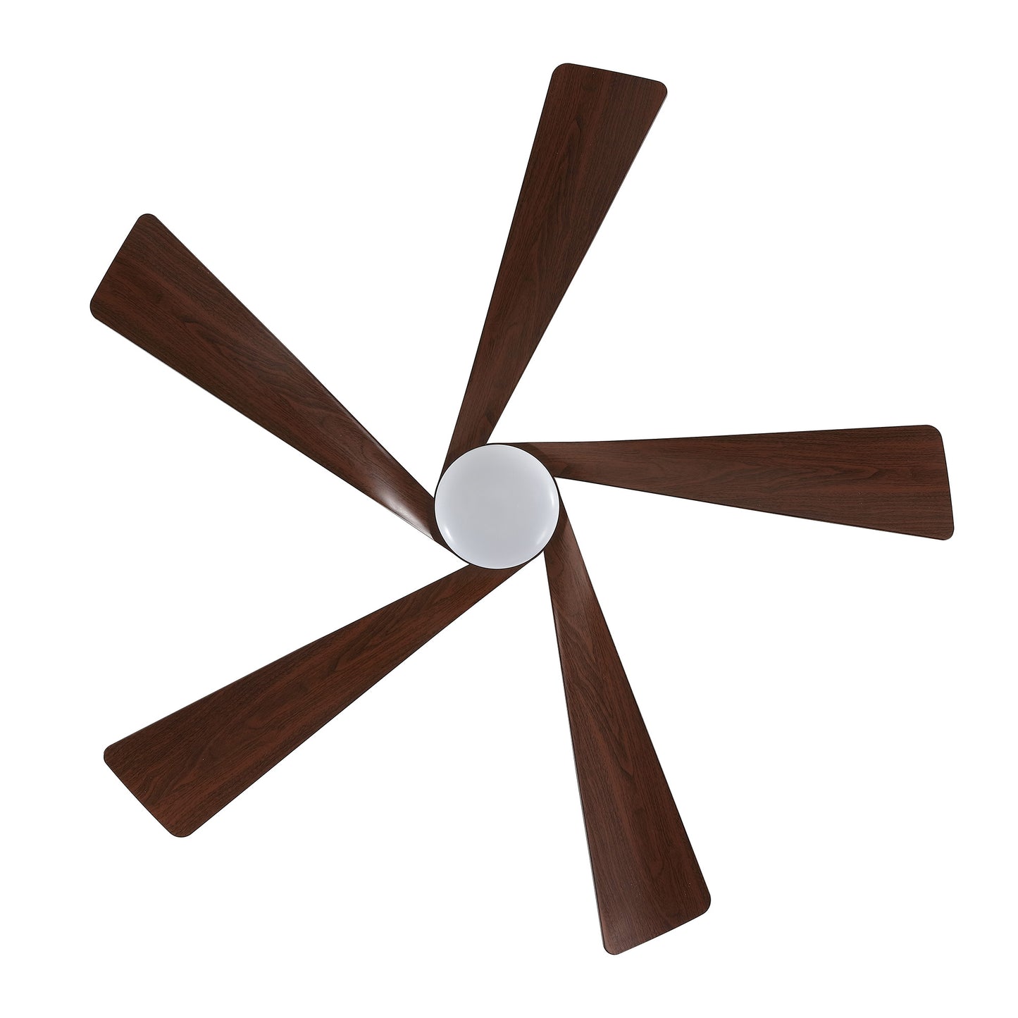 52" Black Ceiling Fan with Walnut Blades and LED Light – Modern Dimmable Fan with Remote