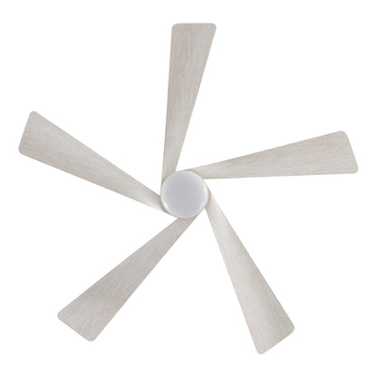 52" Gold Ceiling Fan with Gray Blades and LED Light – Modern Dimmable Fan with Remote