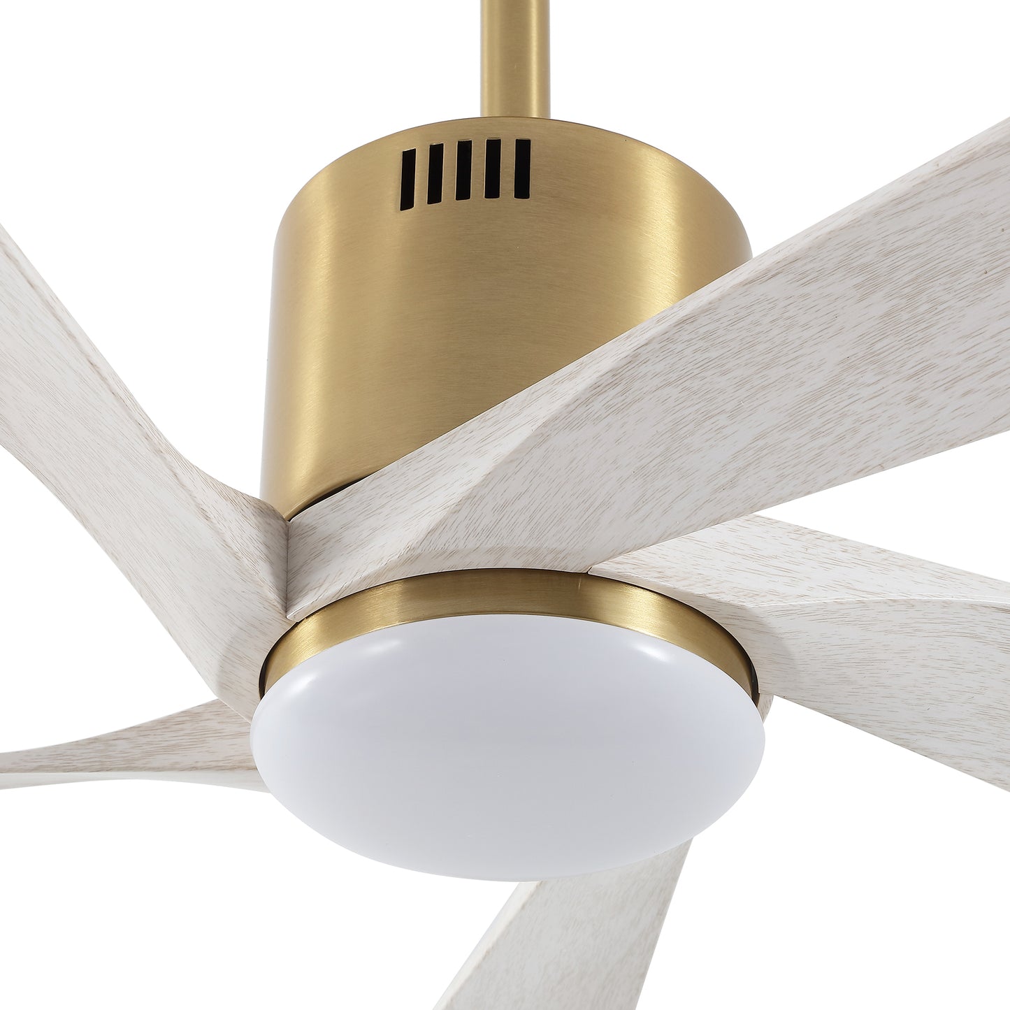 52" Gold Ceiling Fan with Gray Blades and LED Light – Modern Dimmable Fan with Remote