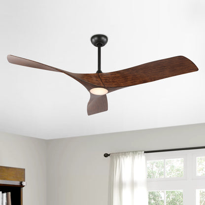 52" Ceiling Fan with LED Light and Remote – Modern Dimmable Fan with DC Motor