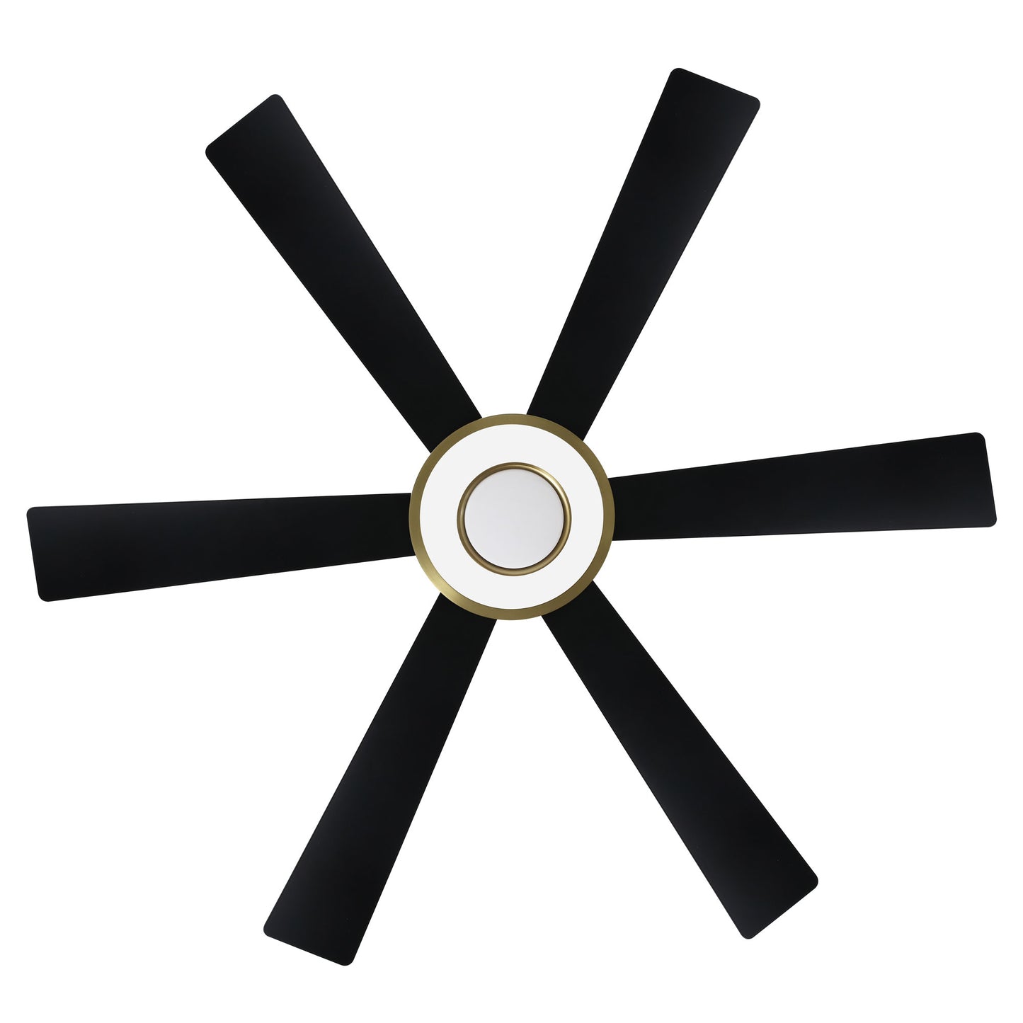 60" Gold and Black Ceiling Fan with LED Light and Remote – Modern 4-Blade Fan