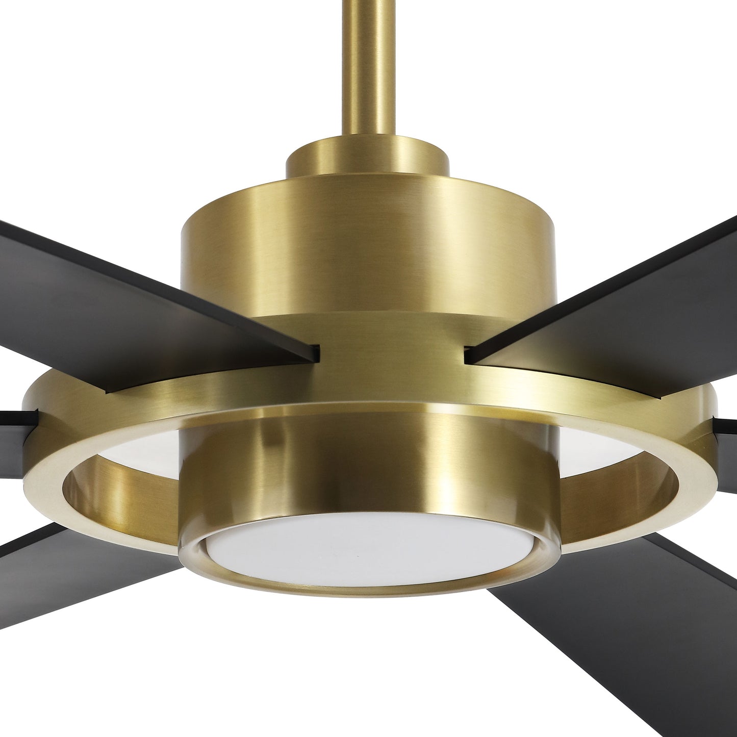60" Gold and Black Ceiling Fan with LED Light and Remote – Modern 4-Blade Fan