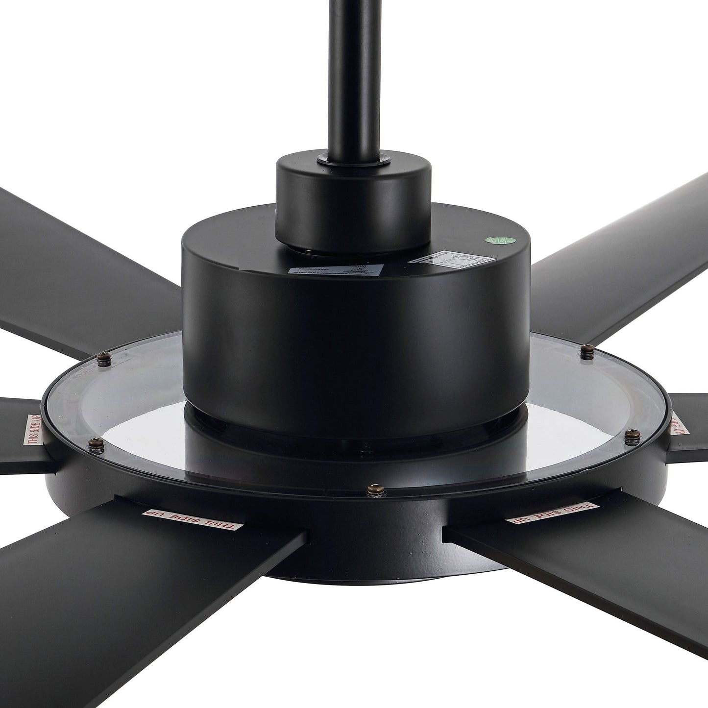 60" Matte Black Ceiling Fan with LED Light and Remote – Modern 4-Blade Fan