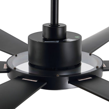 60" Matte Black Ceiling Fan with LED Light and Remote – Modern 4-Blade Fan
