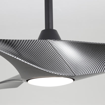 52" Ceiling Fan with LED Light and Remote – Modern Black Fan with DC Motor