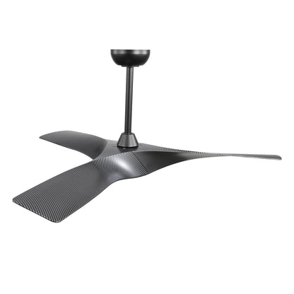 52" Ceiling Fan with LED Light and Remote – Modern Black Fan with DC Motor