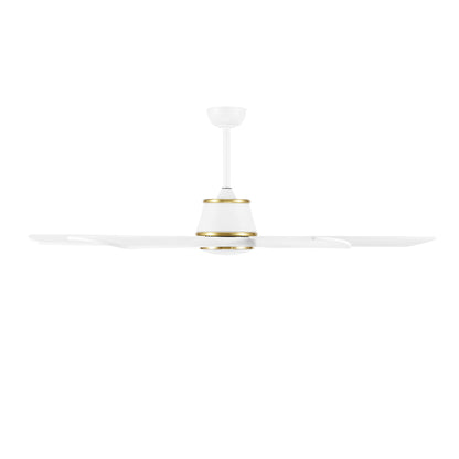 60" White Ceiling Fan with LED Light and Remote – Modern 6-Blade Smart Fan