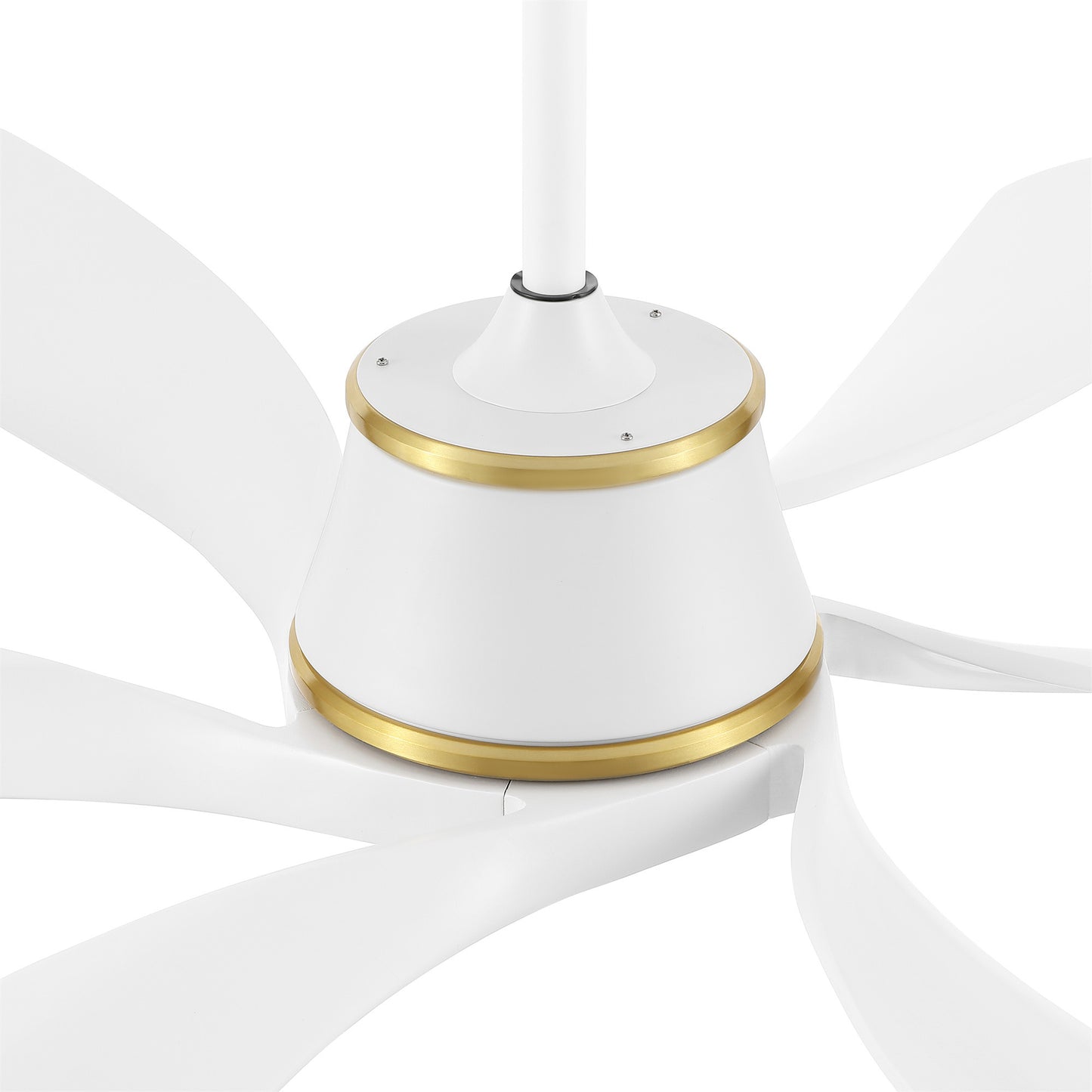 60" White Ceiling Fan with LED Light and Remote – Modern 6-Blade Smart Fan