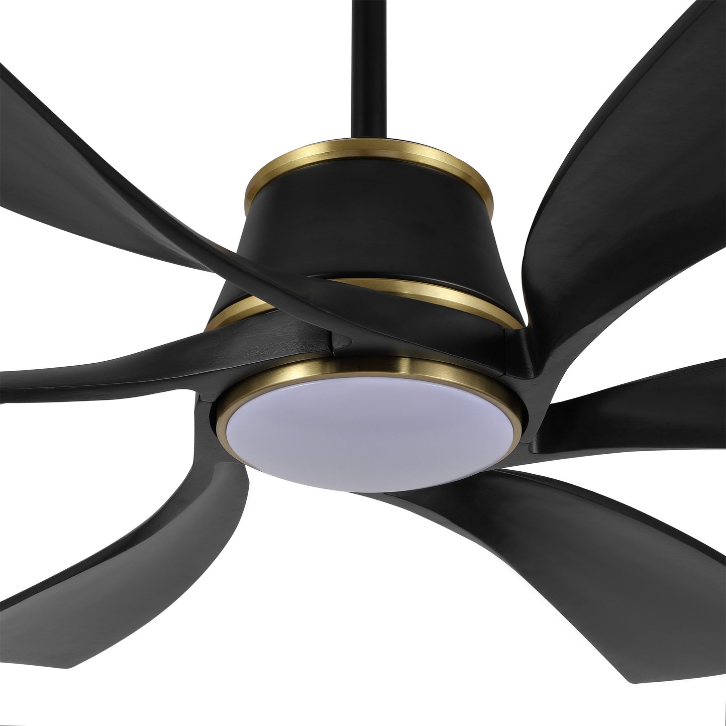 60" Matte Black Ceiling Fan with LED Light and Remote – Modern 6-Blade Smart Fan