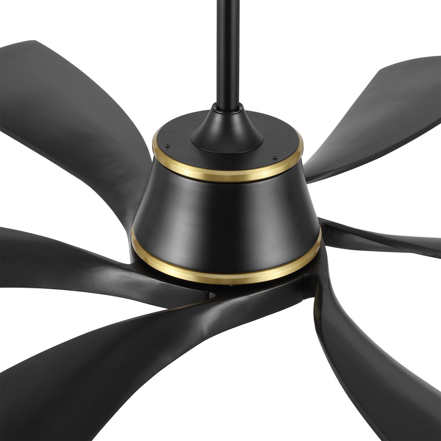 60" Matte Black Ceiling Fan with LED Light and Remote – Modern 6-Blade Smart Fan