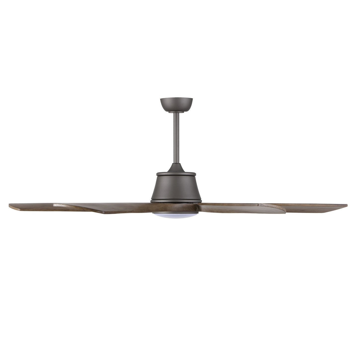 60" Charcoal Grey Ceiling Fan with Wood Blades and LED Light – 6-Blade Smart Fan with Remote