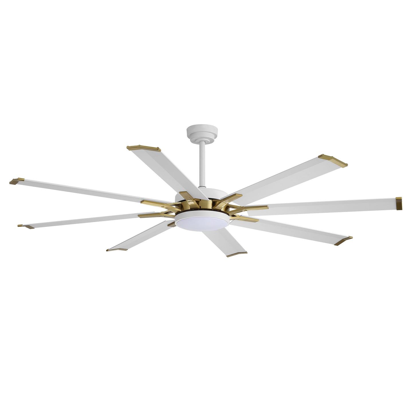 72" White & Gold Ceiling Fan with Light & Remote – Smart 6-Blade, Quiet DC Motor