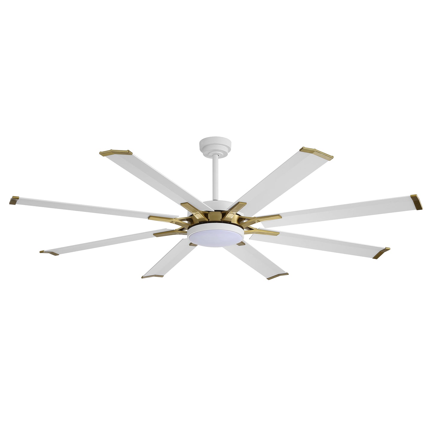 72" White & Gold Ceiling Fan with Light & Remote – Smart 6-Blade, Quiet DC Motor