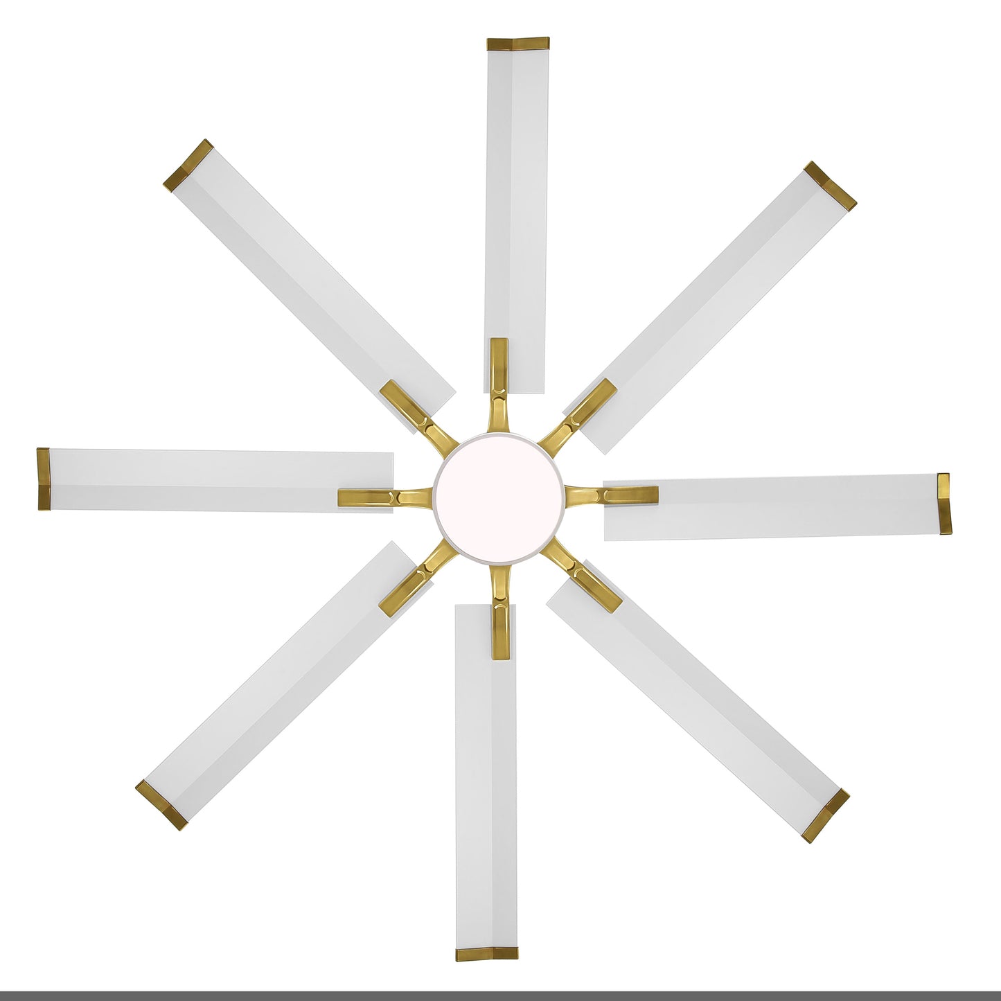 72" White & Gold Ceiling Fan with Light & Remote – Smart 6-Blade, Quiet DC Motor