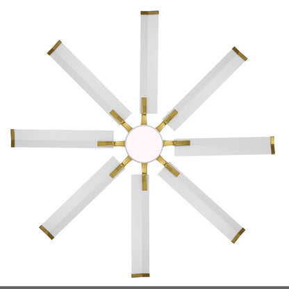 72" White & Gold Ceiling Fan with Light & Remote – Smart 6-Blade, Quiet DC Motor