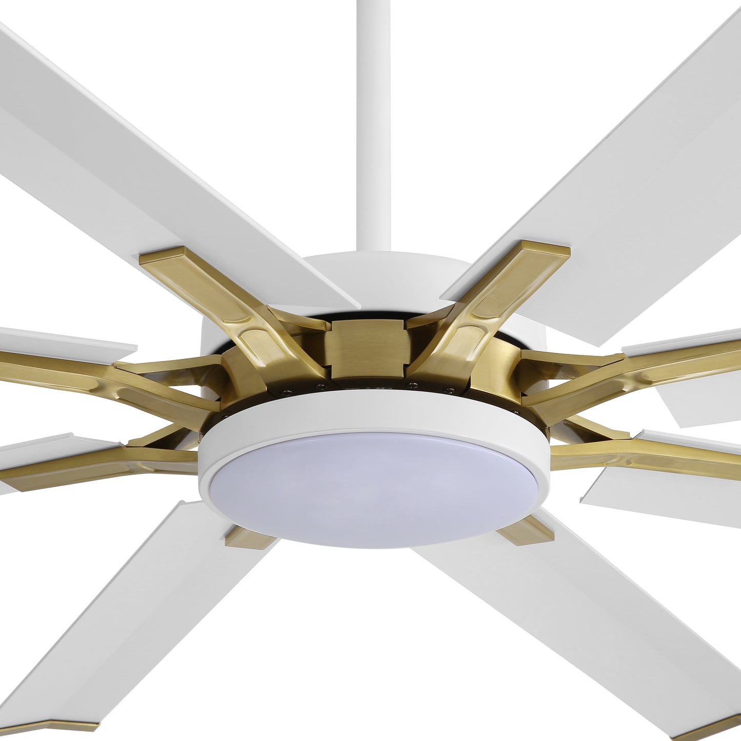 72" White & Gold Ceiling Fan with Light & Remote – Smart 6-Blade, Quiet DC Motor