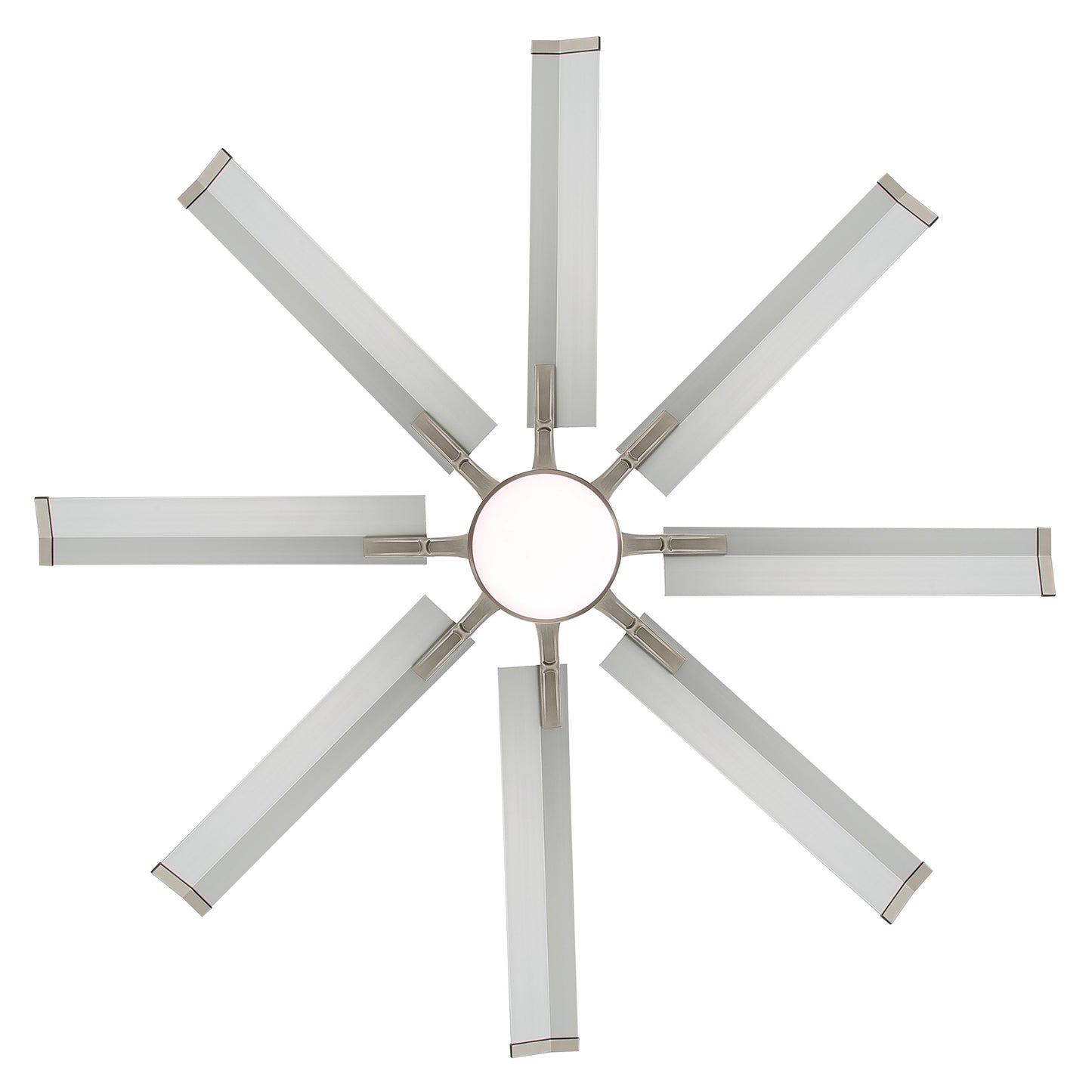 Ceiling Fan 72" Industrial Nickel 8-Blade with LED Light