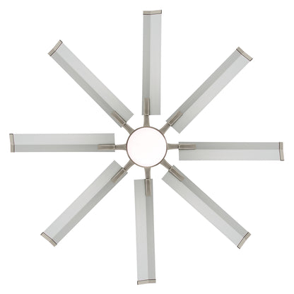 Ceiling Fan 72" Industrial Nickel 8-Blade with LED Light