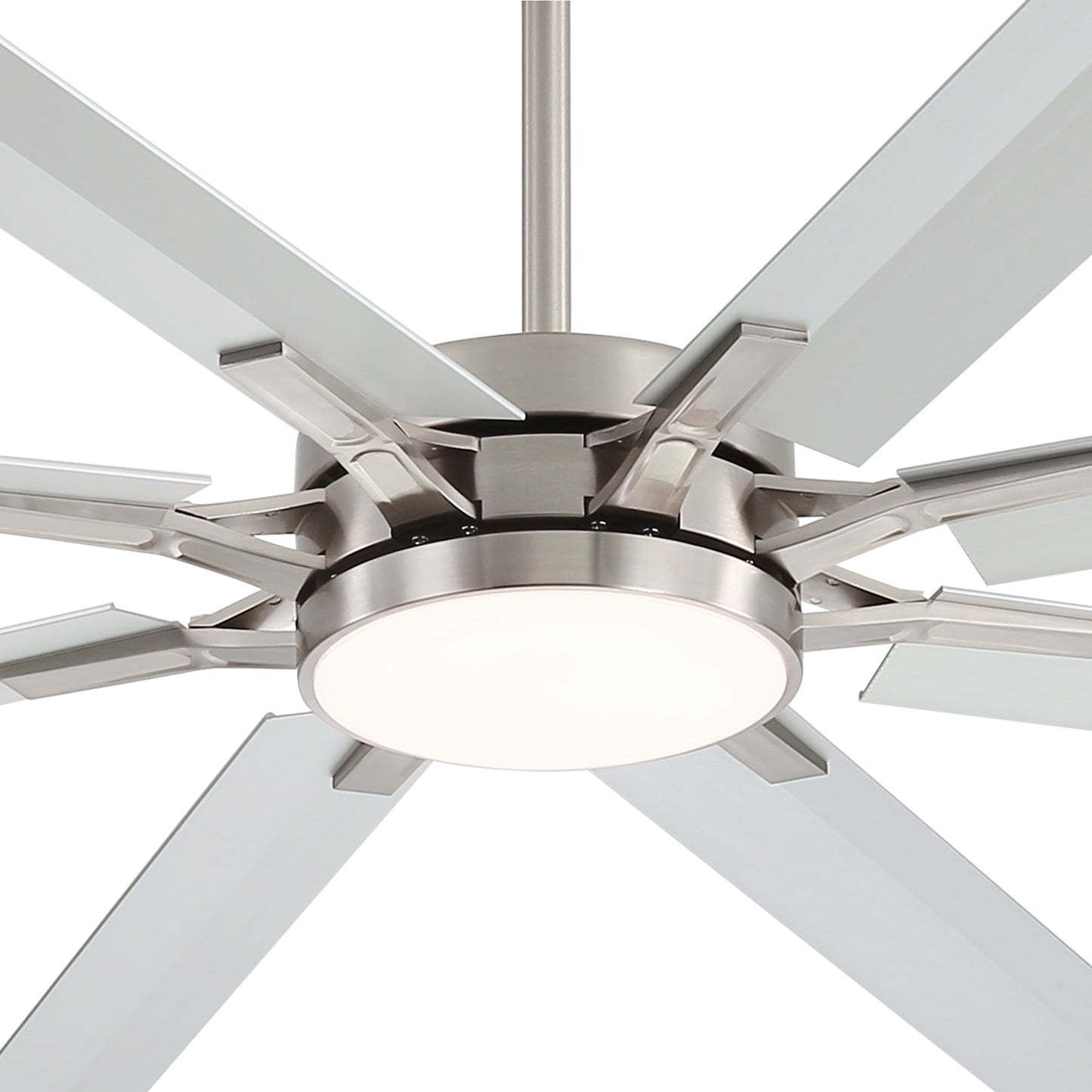 Ceiling Fan 72" Industrial Nickel 8-Blade with LED Light