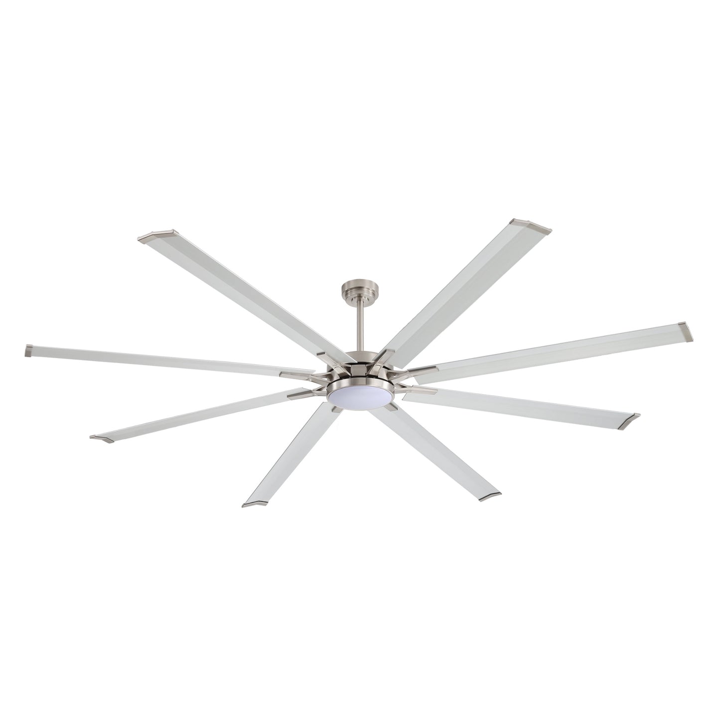 96" Brushed Nickel Ceiling Fan with Light & Remote – Smart 6-Blade, Quiet DC Motor