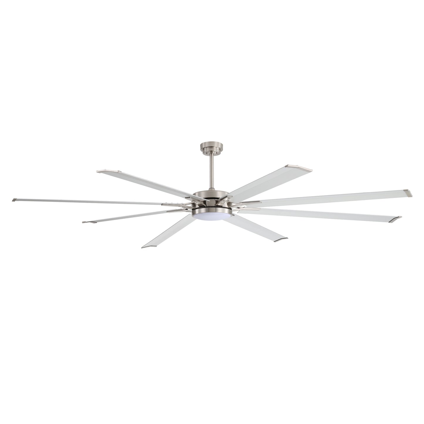 96" Brushed Nickel Ceiling Fan with Light & Remote – Smart 6-Blade, Quiet DC Motor