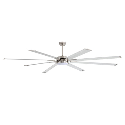 96" Brushed Nickel Ceiling Fan with Light & Remote – Smart 6-Blade, Quiet DC Motor