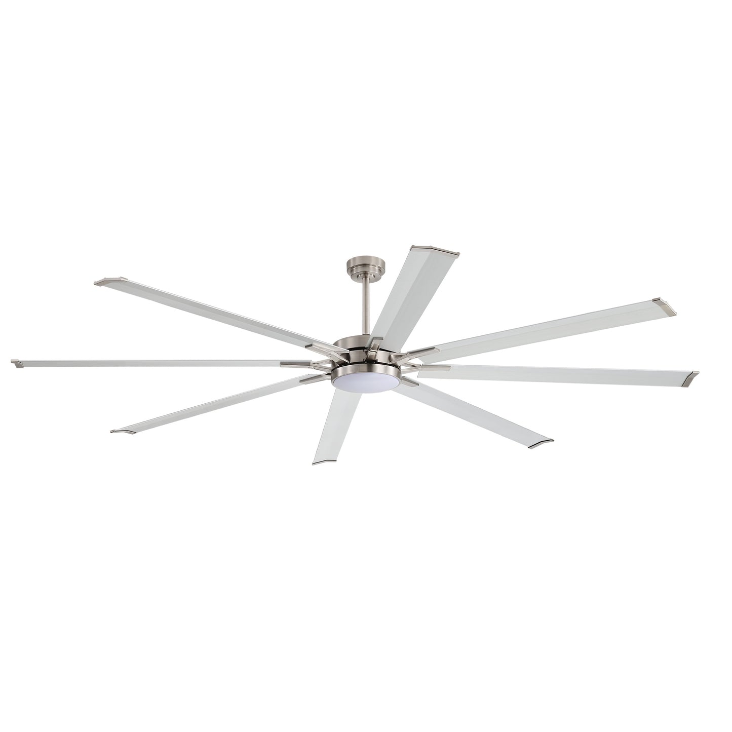 96" Brushed Nickel Ceiling Fan with Light & Remote – Smart 6-Blade, Quiet DC Motor