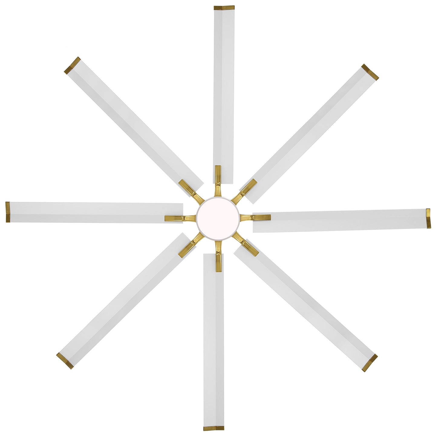 96" White & Gold Ceiling Fan with Light & Remote – Smart 6-Blade, Quiet DC Motor