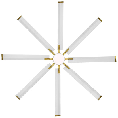 96" White & Gold Ceiling Fan with Light & Remote – Smart 6-Blade, Quiet DC Motor