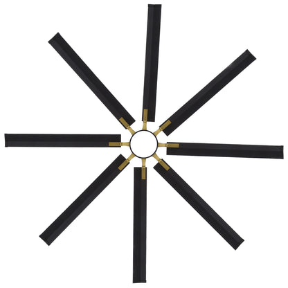 96" Black & Gold Ceiling Fan with Light & Remote – Smart 6-Blade, Quiet DC Motor